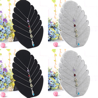 Velvet Necklace Display, Velveteen, with Cardboard, Leaf, more colors for choice, 280x200mm, Sold By PC