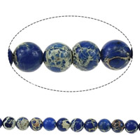 Impression Jaspis Perle, rund, natürliche & verschiedene Größen vorhanden, Bohrung:ca. 1-1.2mm, verkauft per ca. 15 ZollInch Strang