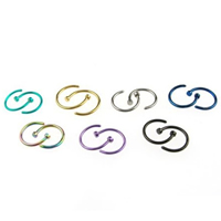 Stainless Steel Nose Piercing Jewelry, Donut, plated, more colors for choice, 8x3mm, 10PCs/Lot, Sold By Lot