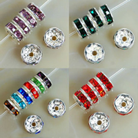 Rhinestone Spacer Bead, with Tibetan Style, Flat Round, plated, different size for choice, more colors for choice, nickel, lead & cadmium free, Hole:Approx 1.5mm, 100PCs/Bag, Sold By Bag