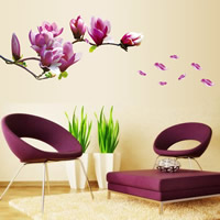 Wall Stickers & Decals, PVC Plastic, Flower, adhesive, 500x700mm, 10Sets/Lot, Sold By Lot