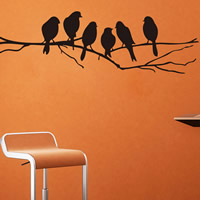 Wall Stickers & Decals, PVC Plastic, Bird, adhesive, 850x260mm, Sold By Set