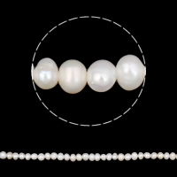 Perlas Patata Freshwater, Perlas cultivadas de agua dulce, natural, Blanco, 3-4mm, agujero:aproximado 0.8-1mm, Vendido para aproximado 19.5 Inch Sarta