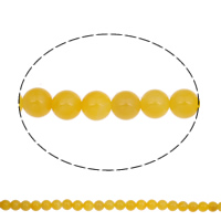 Natürliche gelbe Achat Perlen, Gelber Achat, rund, 10mm, Bohrung:ca. 1mm, ca. 37PCs/Strang, verkauft per ca. 14.8 ZollInch Strang