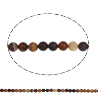 Natürliche Streifen Achat Perlen, rund, dunkle Kaffee-Farbe, 8mm, Bohrung:ca. 1mm, ca. 48PCs/Strang, verkauft per ca. 15 ZollInch Strang