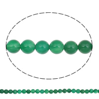 Naturlig grøn agat perler, Runde, 10mm, Hole:Ca. 1mm, Ca. 38pc'er/Strand, Solgt Per Ca. 15 inch Strand