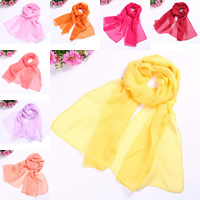 Mousseline de soie foulard, couleur solide, plus de couleurs à choisir, 160x50cm, 5Strandstoron/sac, Vendu par sac