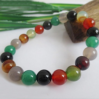 Rainbow Agate Bracelet Round natural Sold Per Approx 7.5 Inch Strand