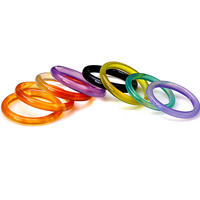 Achát Finger Ring, természetes, kevert színek, Méret:6-10, Által értékesített PC