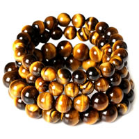 Natural Tiger Eye Bracelets, Round, different size for choice, Sold Per Approx 7.5 Inch Strand