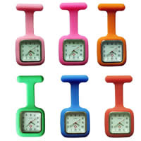 Nurse Watch Silicone with zinc alloy dial & Glass & Iron Square platinum color plated 85mm Sold By PC