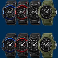 Мужские ювелирные часы SKmei®, Силикон, с Стеклянный & ABS-пластик, Мужский, Много цветов для выбора, не содержит никель, свинец, 48mm, длина:Приблизительно 9.4 дюймовый, продается PC