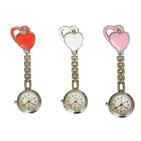 Nurse Watch Zinc Alloy with Glass & Iron Heart platinum color plated enamel nickel lead & cadmium free Sold By PC