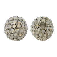 Bijoux de perles en alliage de Zinc , avec Opaline, Rond, Placage de couleur platine, protéger l'environnement, sans nickel, plomb et cadmium, 12mm, Trou:Environ 3mm, 5PC/lot, Vendu par lot