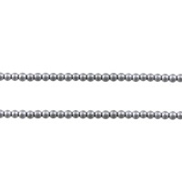 Nicht-magnetische Hämatit Perlen, Non- magnetische Hämatit, rund, silberfarben plattiert, stumpfmatt, 2mm, Bohrung:ca. 0.8mm, Länge ca. 15.5 ZollInch, 20SträngeStrang/Menge, ca. 200PCs/Strang, verkauft von Menge