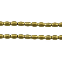Nicht-magnetische Hämatit Perlen, Non- magnetische Hämatit, oval, goldfarben plattiert, 6x4mm, Bohrung:ca. 1mm, Länge:ca. 16 ZollInch, 20SträngeStrang/Menge, ca. 68PCs/Strang, verkauft von Menge