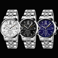 SKmei® Mænd Smykker Watch, Stainless Steel, med Glas & Zinc Alloy, platin farve forgyldt, for mennesket, flere farver til valg, 38mm, Længde Ca. 9 inch, Solgt af PC