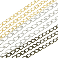 Iron Twist Oval Chain plated nickel lead & cadmium free Sold By Bag