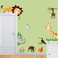 Wall Stickers & Decals, PVC Plastic, Animal, adhesive, 900x300mm, 10Sets/Lot, Sold By Lot