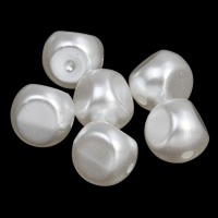 Plastique ABS perle goutte, pepite, blanc, 8x8mm, Trou:Environ 1mm, 2sacsvalises/lot, Environ 2500PC/sac, Vendu par lot