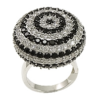 Cubic Zirconia Micro Pave Brass Ring platinum plated & micro pave cubic zirconia nickel lead & cadmium free 27mm Sold By PC