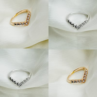 Mid Finger Ring, Tibetan Style, plated, with rhinestone, more colors for choice, nickel, lead & cadmium free, 19x4.3mm, US Ring Size:5, Sold By PC
