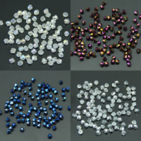 Doppelkegel Kristallperlen, Kristall, AB Farben plattiert, facettierte, mehrere Farben vorhanden, 4mm, Bohrung:ca. 1mm, ca. 100PCs/Tasche, verkauft von Tasche