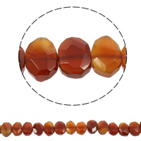 Naturlig rød agat perler, Red Agate, facetteret, 18x15x8mm-20x15x8mm, Hole:Ca. 1mm, Ca. 29pc'er/Strand, Solgt Per Ca. 15.7 inch Strand