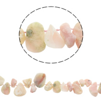 Natürliche Eis Quarz Achat Perlen, Eisquarz Achat, zweifarbig, 12-36mm, Bohrung:ca. 1mm, ca. 40PCs/Strang, verkauft per ca. 16.9 ZollInch Strang