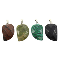 Gemstone Pendants Jewelry, with brass bail, natural, faceted, 16x27x6mm, Hole:Approx 3x6mm, Sold By PC