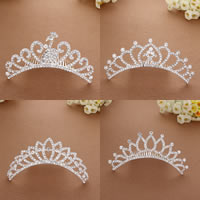 Bridal Decorative Hair Comb Zinc Alloy silver color plated for bridal & with rhinestone Sold By Lot