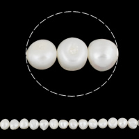 Barocco coltivate in acqua dolce Perla, perla d'acquadolce coltivata naturalmente, naturale, bianco, 11-12mm, Foro:Appross. 0.8mm, Venduto per Appross. 15.5 pollice filo