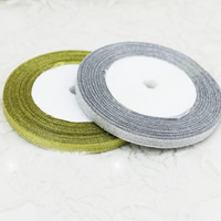 Organza Ribbon, with PE Foam & Metallic Cord, more colors for choice, 6mm, 25Yards/PC, Sold By PC