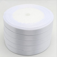 Σατέν κορδέλα, με PE Foam, λευκό, 6mm, 22m/PC, Sold Με PC