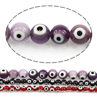 Perles de Murano Evil Eye, chalumeau, Rond, motif de mauvais œil & normes différentes pour le choix, plus de couleurs à choisir, Vendu par lot
