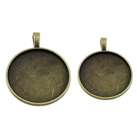 Tibetan Style Pendant Cabochon Setting, Flat Round, antique bronze color plated, different size for choice, nickel, lead & cadmium free, 100PCs/Lot, Sold By Lot