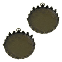 Brass Pendant Findings, Flat Round, antique bronze color plated, nickel, lead & cadmium free, 26x30x5mm, Hole:Approx 2.5mm, Inner Diameter:Approx 25mm, 100PCs/Lot, Sold By Lot