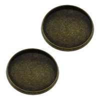 Brass Cabochon, Flat Round, antique bronze color plated, nickel, lead & cadmium free, 22x2mm, Inner Diameter:Approx 20mm, 200PCs/Lot, Sold By Lot