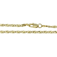 Cadena del collar de hierro, fundición, chapado en oro real, cadena de valentino, libre de níquel, plomo & cadmio, 6x2.50x1mm, longitud:aproximado 23 Inch, 10Strandsfilamento/Grupo, Vendido por Grupo