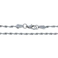 Железо ожерелье цепь, Платиновое покрытие платиновым цвет, Сингапур цепь, не содержит никель, свинец, 2mm, длина:Приблизительно 24 дюймовый, 20пряди/Лот, продается Лот