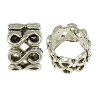 Tibetan Style Large Hole Bead, antique silver color plated, nickel, lead & cadmium free, 7x10mm, Hole:Approx 8mm, 200PCs/Lot, Sold By Lot