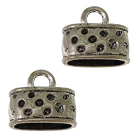 Tibetan Style End Cap, Rectangle, antique silver color plated, nickel, lead & cadmium free, 15x13x9mm, Hole:Approx 3.5mm, 12.5x7mm, 100PCs/Lot, Sold By Lot
