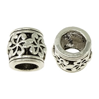 Tibetan Style Large Hole Bead, Column, antique silver color plated, nickel, lead & cadmium free, 11x9.50x10mm, Hole:Approx 6mm, 200PCs/Lot, Sold By Lot