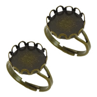 Brass Bezel Ring Base, antique bronze color plated, adjustable, nickel, lead & cadmium free, 13x5mm, Inner Diameter:Approx 12.5mm, US Ring Size:7, 200PCs/Lot, Sold By Lot