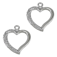 Tibetan Style Heart Pendants, platinum color plated, nickel, lead & cadmium free, 21x24.50x2mm, Hole:Approx 2mm, 300PCs/Lot, Sold By Lot