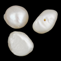 Barocco coltivate in acqua dolce Perla, perla d'acquadolce coltivata naturalmente, naturale, bianco, 11-12mm, Foro:Appross. 0.8mm, 10PC/borsa, Venduto da borsa