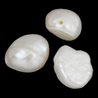 Perles nacres baroques de culture d'eau douce , perle d'eau douce cultivée, naturel, blanc, 7-8mm, Trou:Environ 0.8mm, 10PC/sac, Vendu par sac