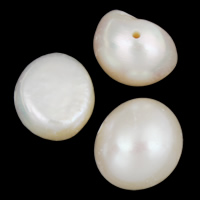 Naturel d'eau douce perles, perle d'eau douce cultivée, Baroque, blanc, 8-9mm, Trou:Environ 0.8mm, 10PC/sac, Vendu par sac