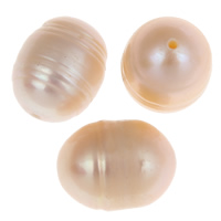 Perles nacres pommes de terre de culture d'eau douce, perle d'eau douce cultivée, pomme de terre, naturel, rose, 9-10mm, Trou:Environ 0.8mm, 10PC/sac, Vendu par sac