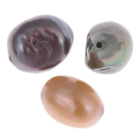 Natural Freshwater Pearl Loose Beads, Baroque, mixed colors, 8-9mm, Hole:Approx 0.8mm, 10PCs/Bag, Sold By Bag